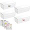 mDesign Stackable Plastic Craft, Sewing Storage Box + 32 Labels - Clear